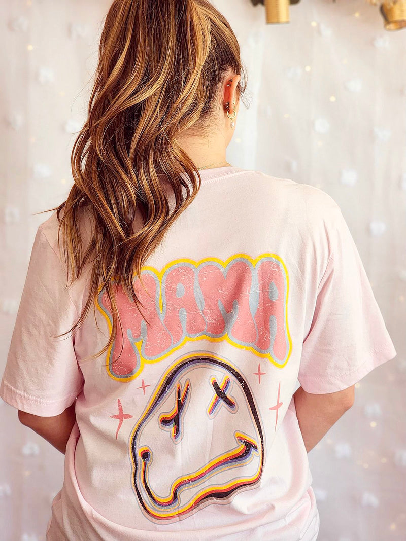 Retro Mama Melted Smiley Graphic Tee