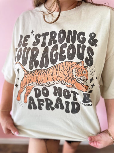 Be Strong & Courageous Oversized Graphic Tee